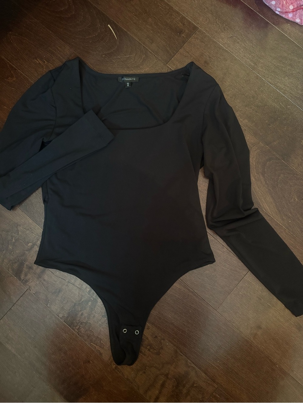 Dynamite Black Long Sleeve Scoop Neck Bodysuit